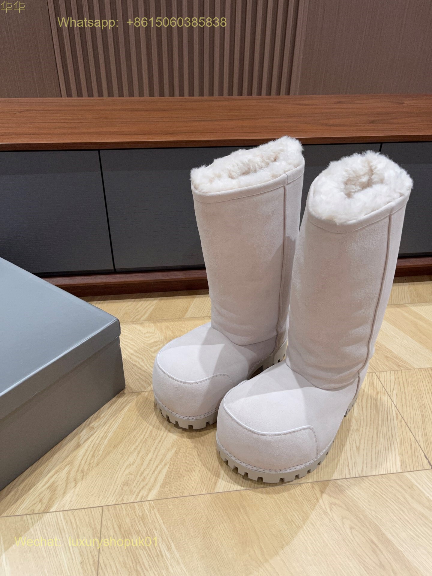 Balenciaga Alaska Fur High Boot skiwear Mens Women snow Shoes