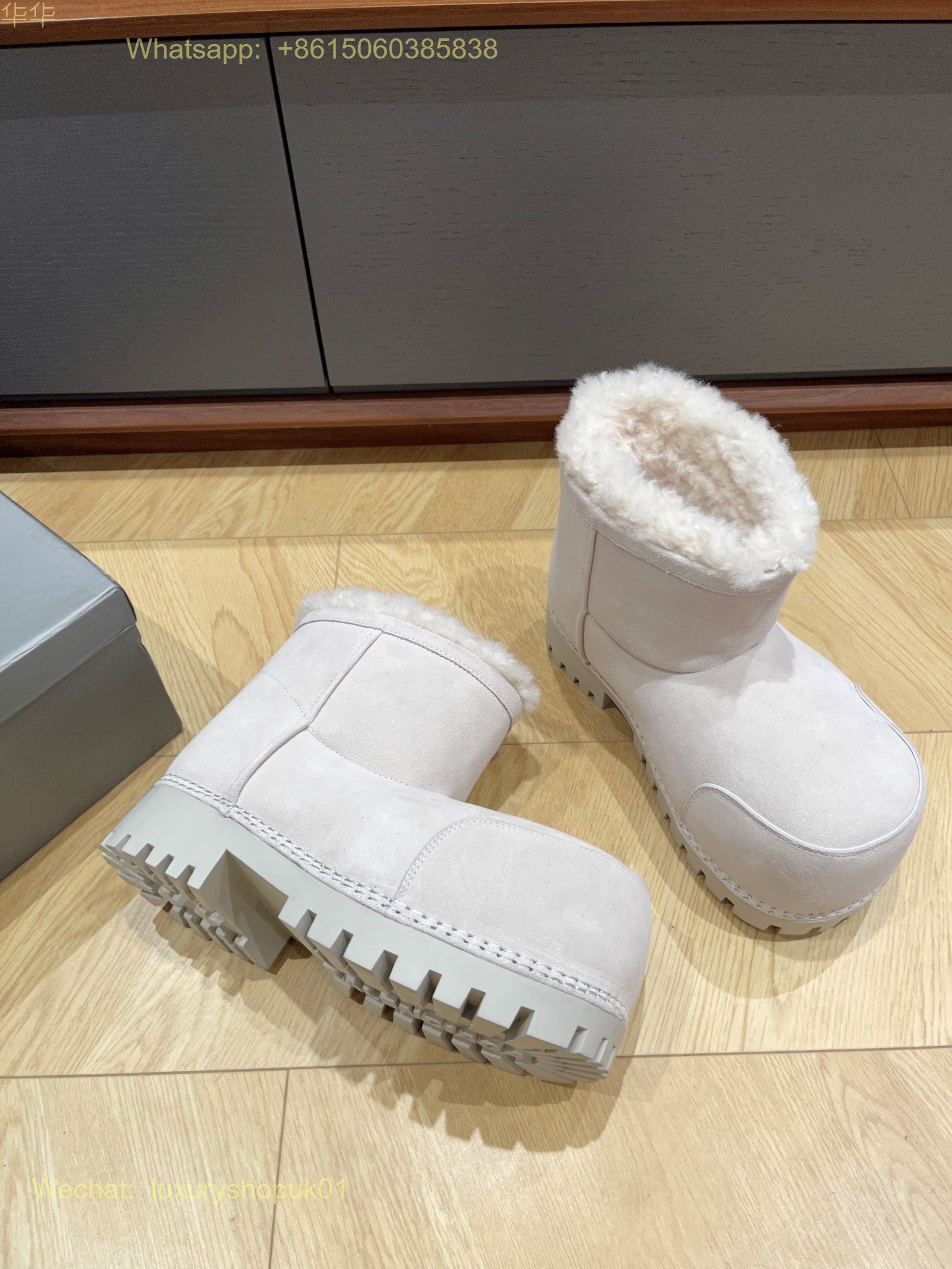 Balenciaga Alaska Fur Ankle Boot skiwear Mens Women snow Shoes