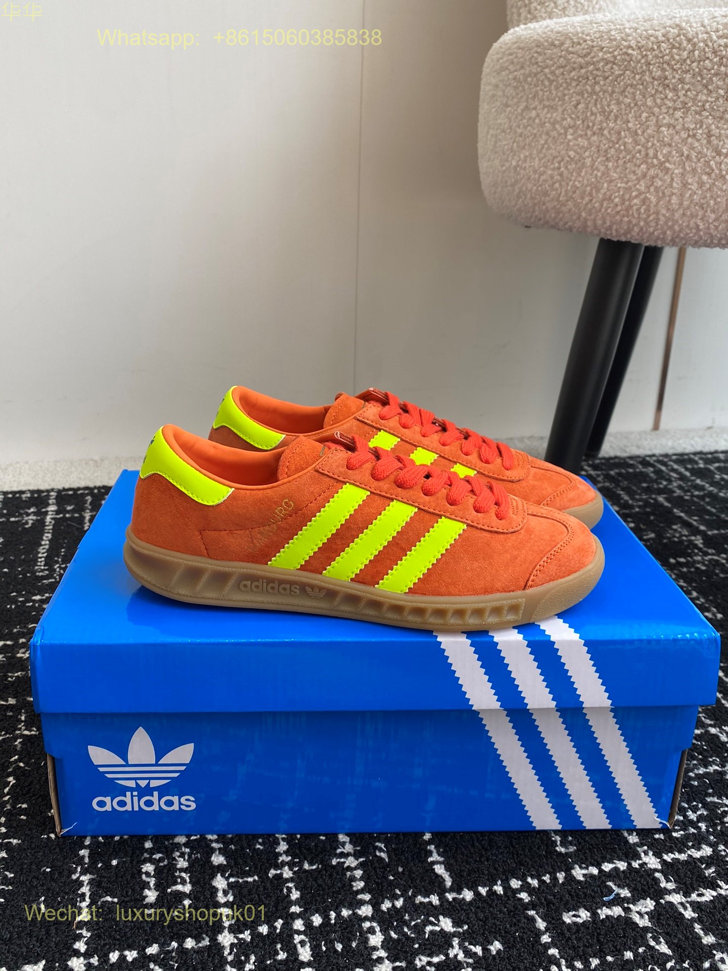 Adidas Hamburg Leather-Trimmed Suede Sneakers trainers Women Shoes