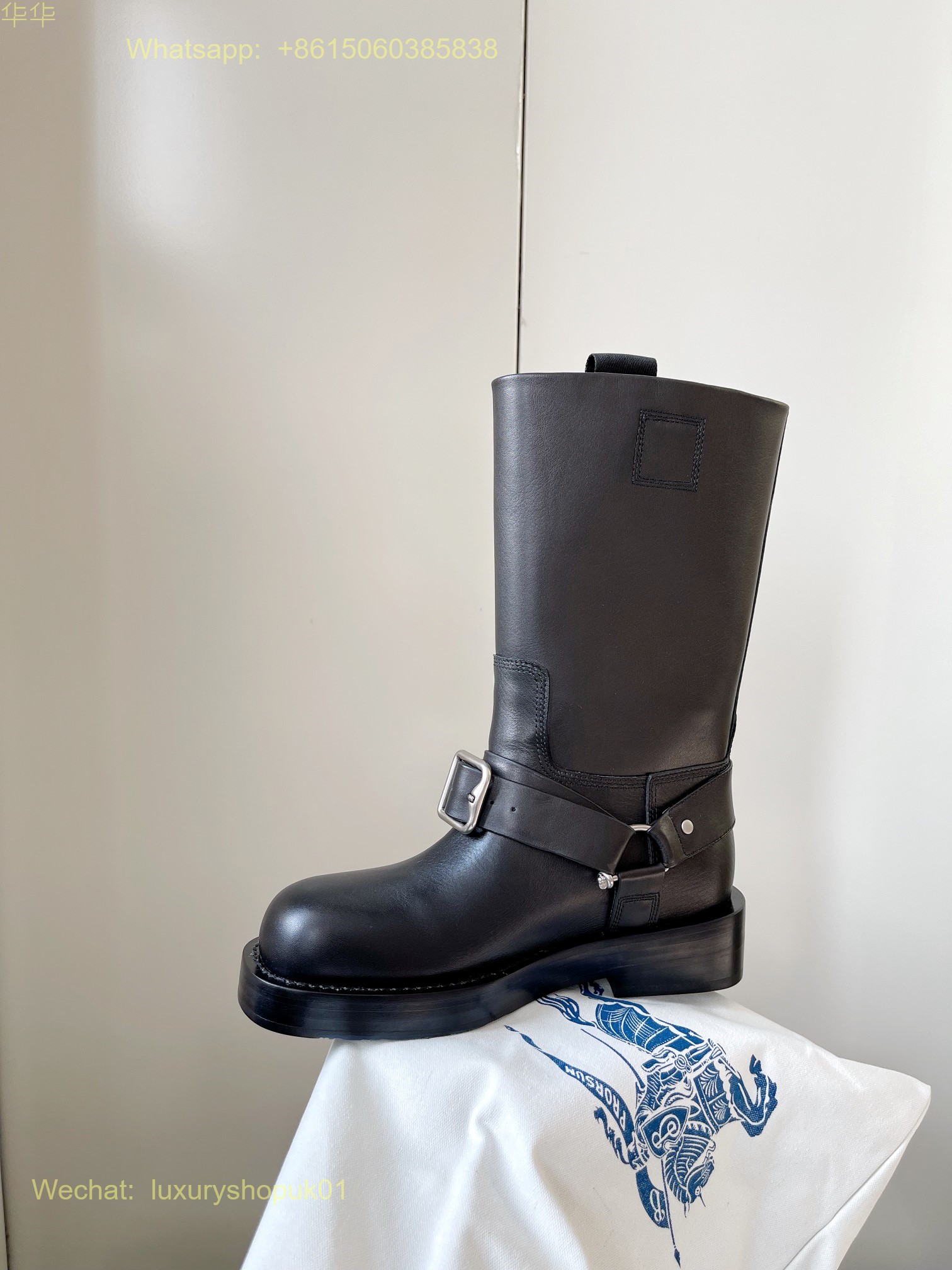 Burberry Saddle Buckled Round-Toe Boots Daniel Lee Women Shoes