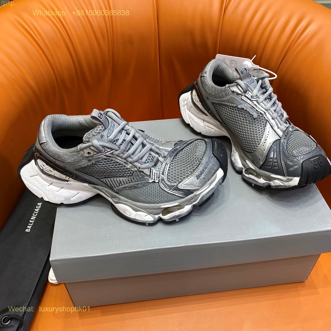 BALENCIAGA Stapler Distressed Mesh Rubber Sneakers Mens Women Shoes