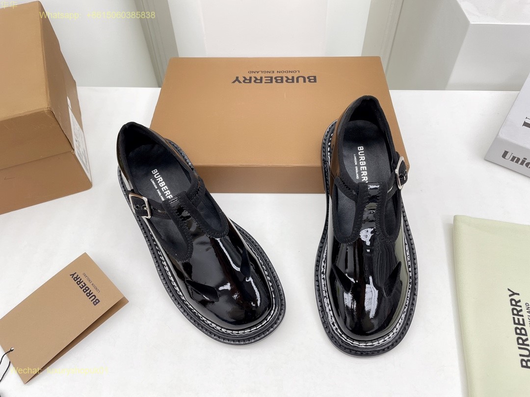 Burberry T-Bar Flat Loafer Women Shoes