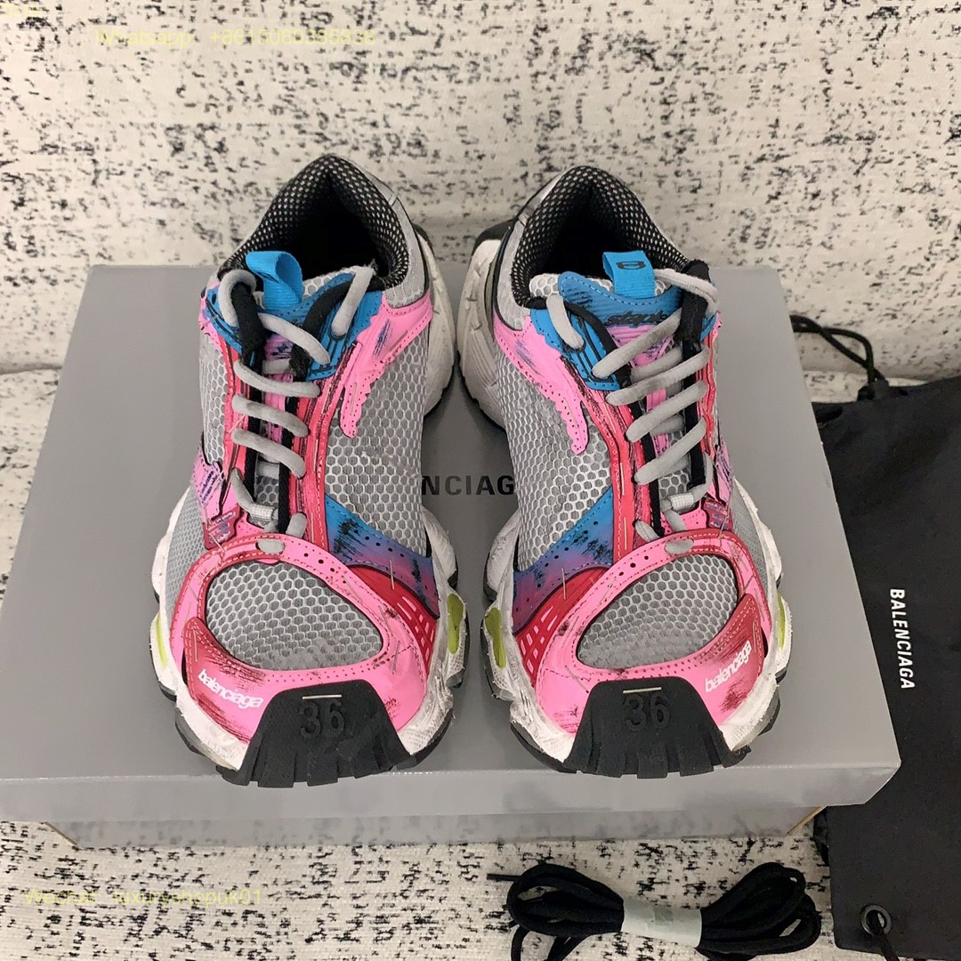 BALENCIAGA Stapler Distressed Mesh Rubber Sneakers Mens Women Shoes