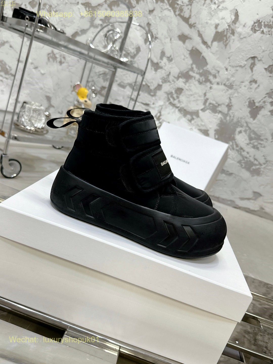 Balenciaga Fur Ankle Boot Women snow Shoes
