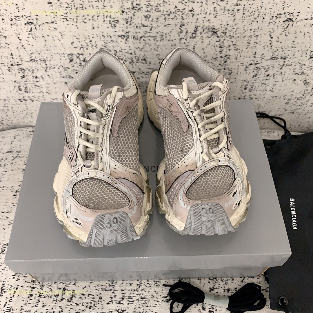 BALENCIAGA Stapler Distressed Mesh Rubber Sneakers Mens Women Shoes