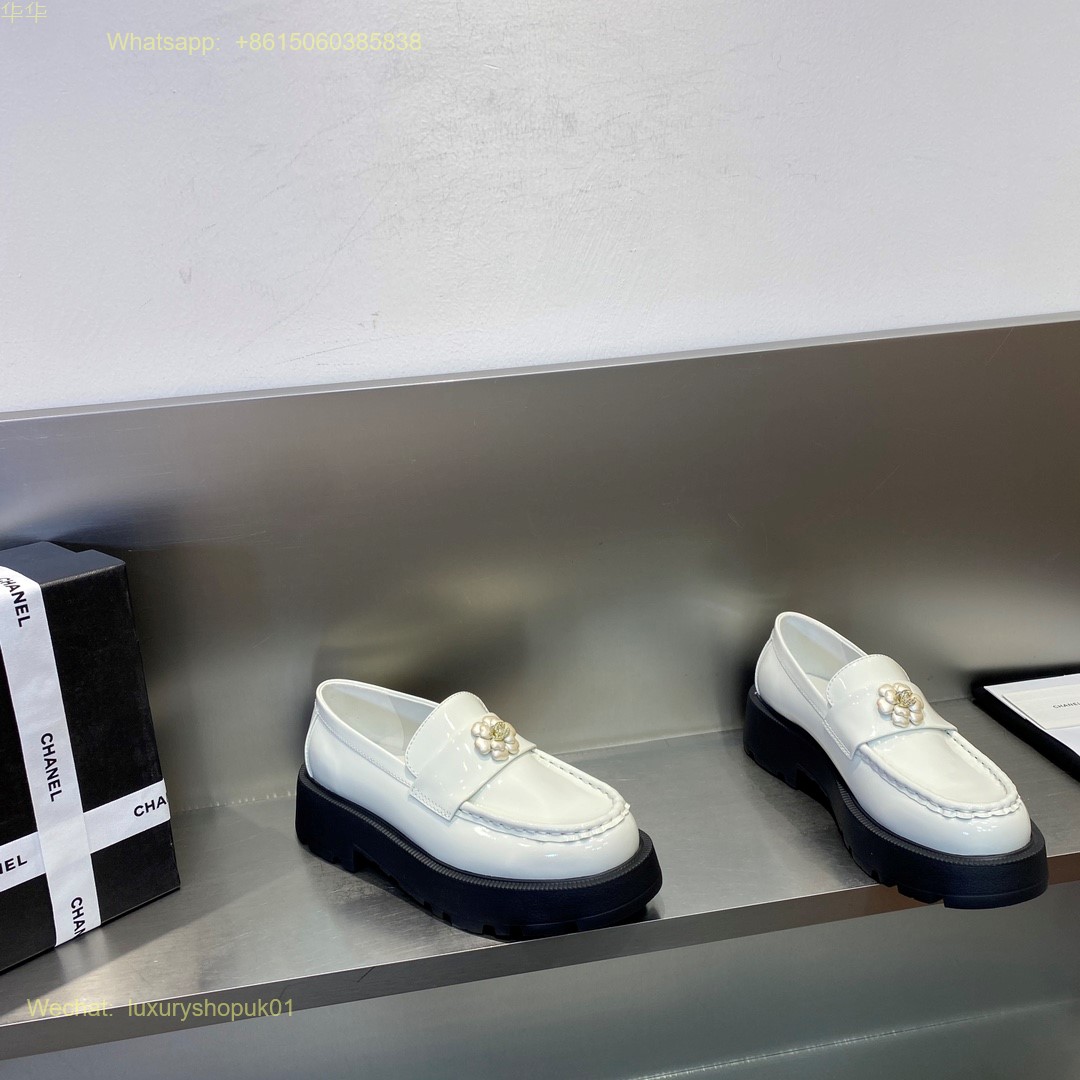 Chanel leather loafer flat Women Shoes