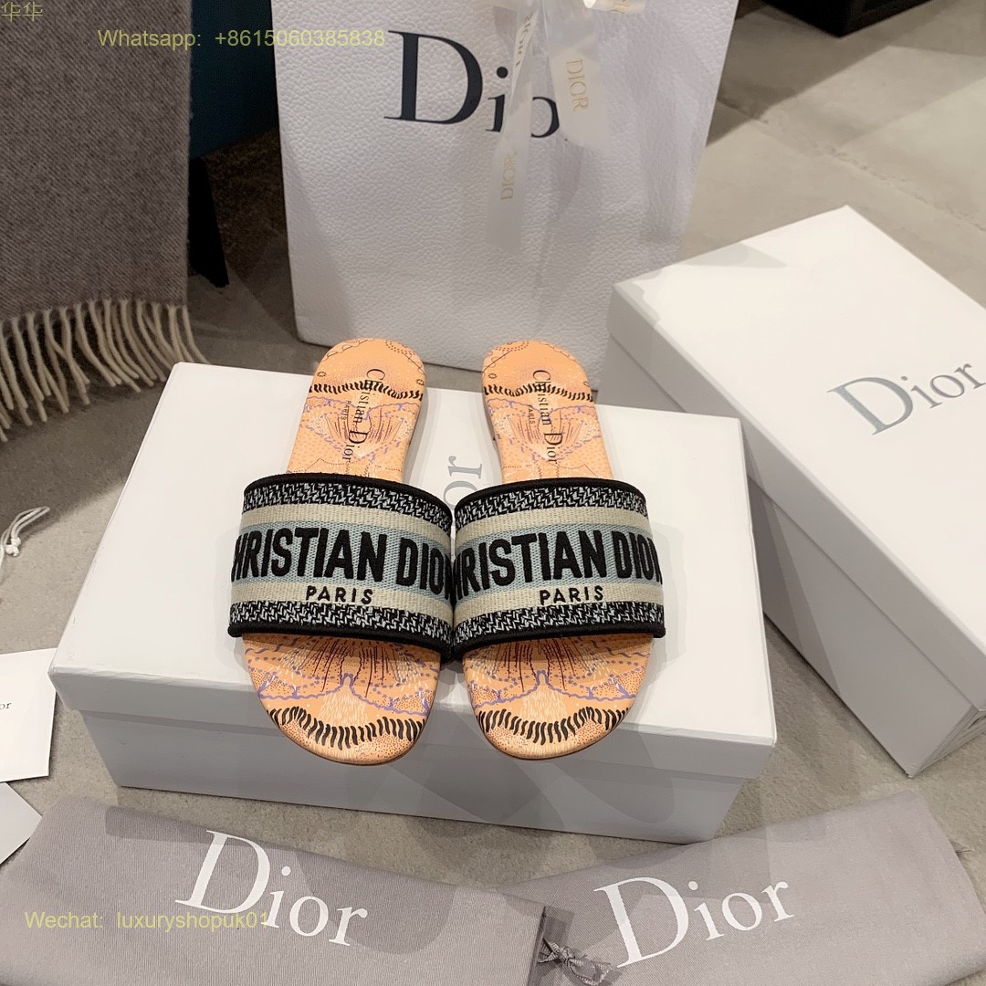 Christian Dior D-Way Slide Sandals Dway Women Shoes