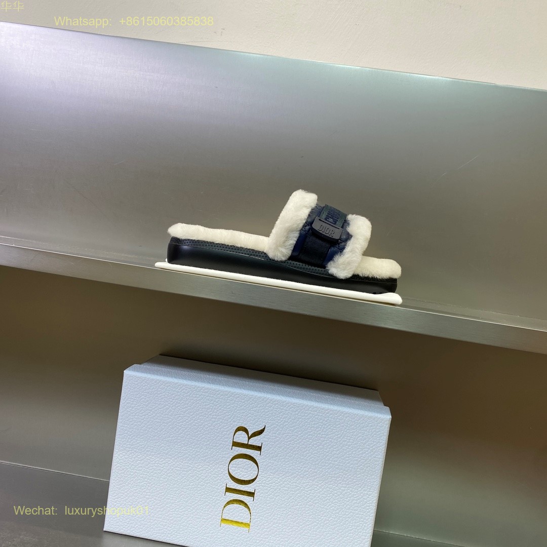 Dior Fur shearling Slide Women Shoes