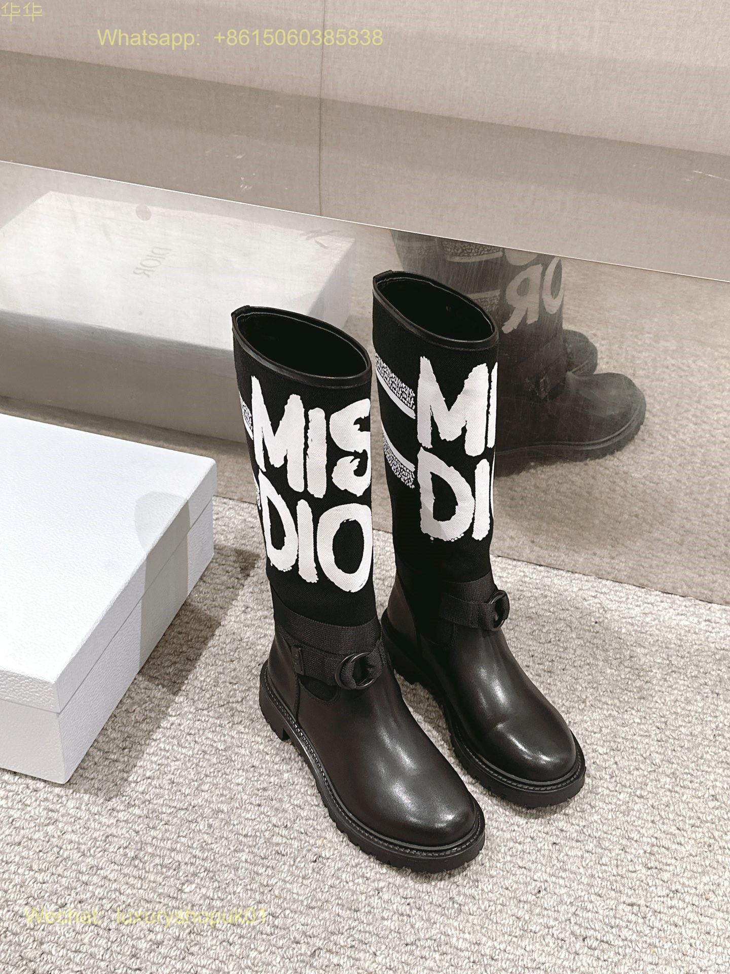 Christian Dior D-Major Miss dior graffiti print Boots Women Shoes