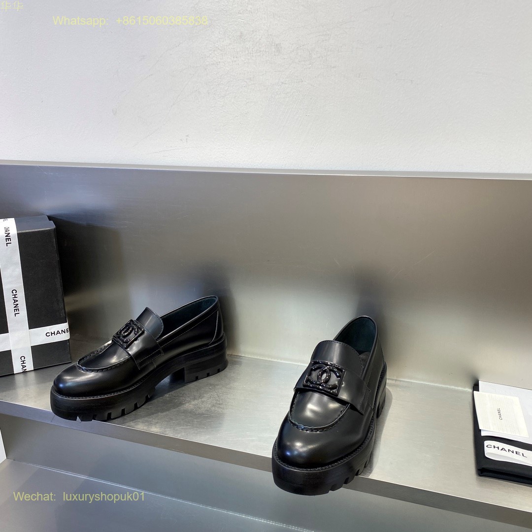 Chanel leather loafer flat Women Shoes