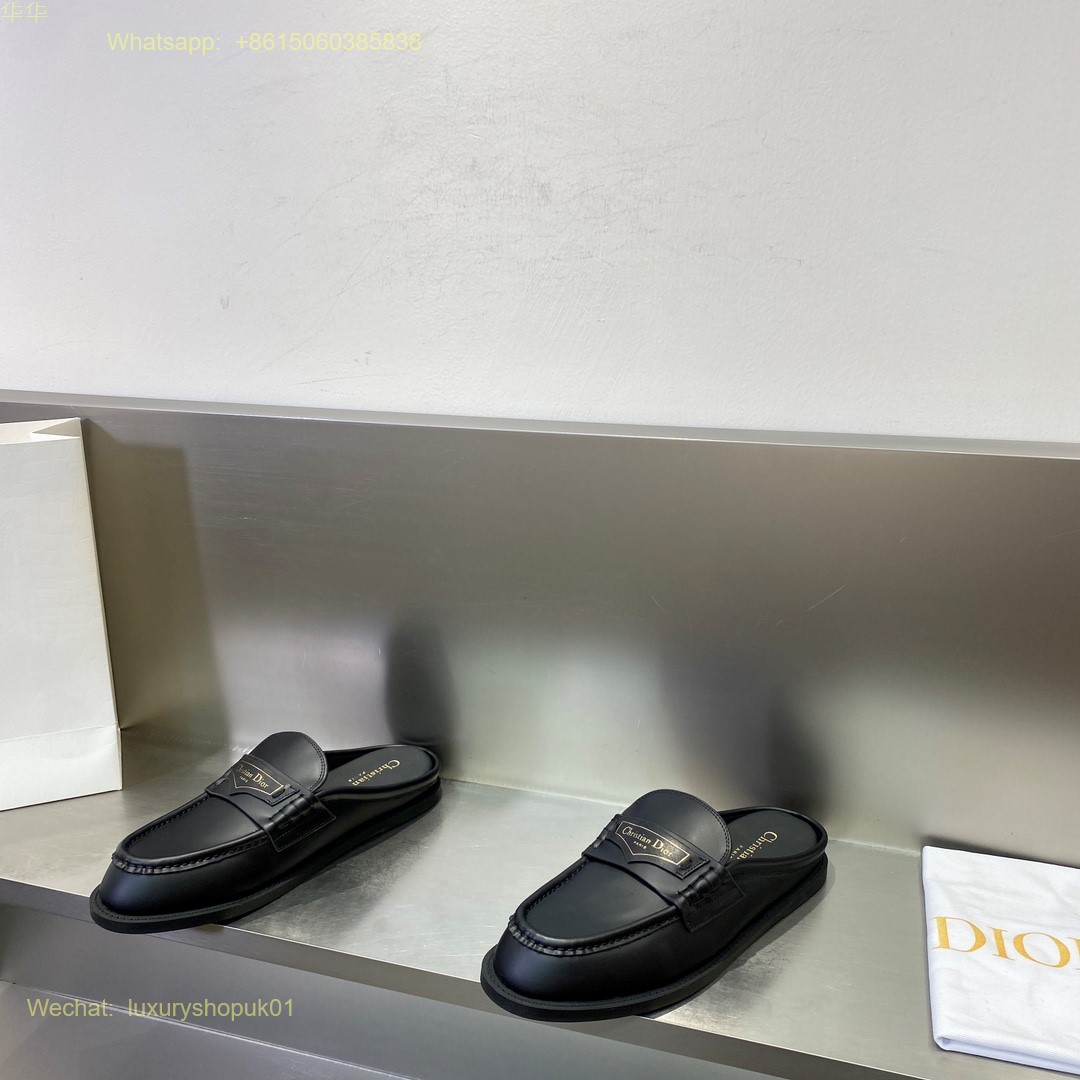 Christian Dior Leather slip on mule slipper flat Women Shoes