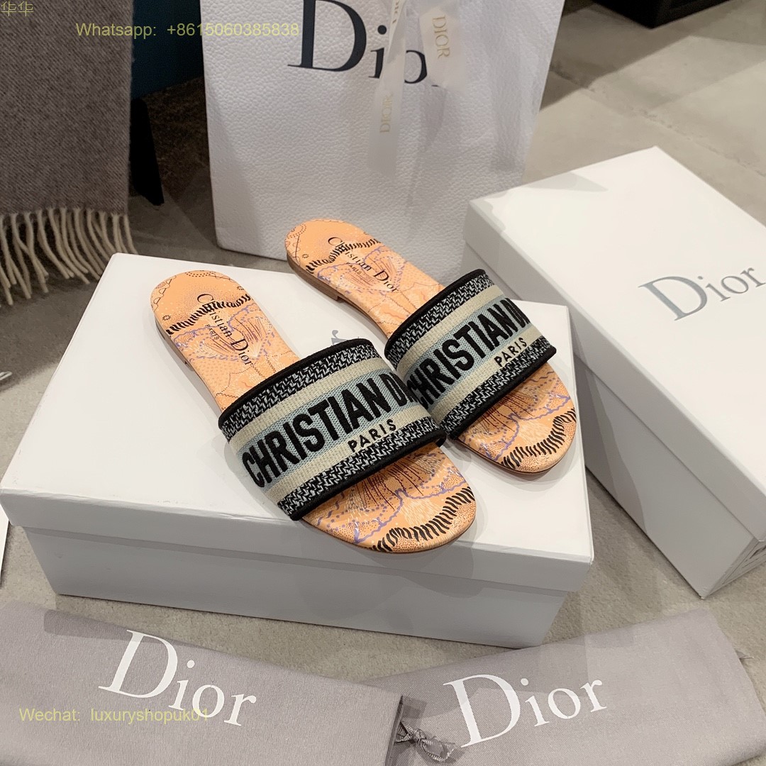 Christian Dior D-Way Slide Sandals Dway Women Shoes