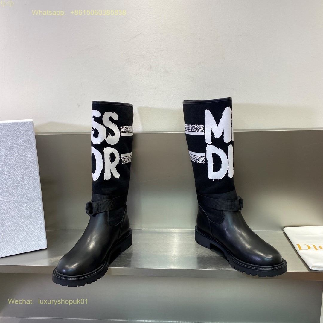 Christian Dior D-Major Round Toe Boots Women Shoes