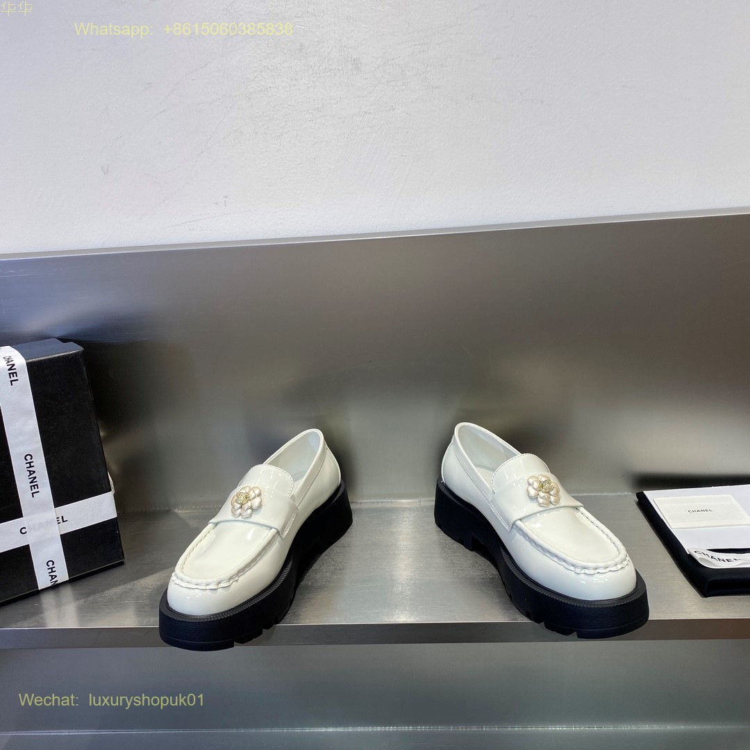 Chanel leather loafer flat Women Shoes