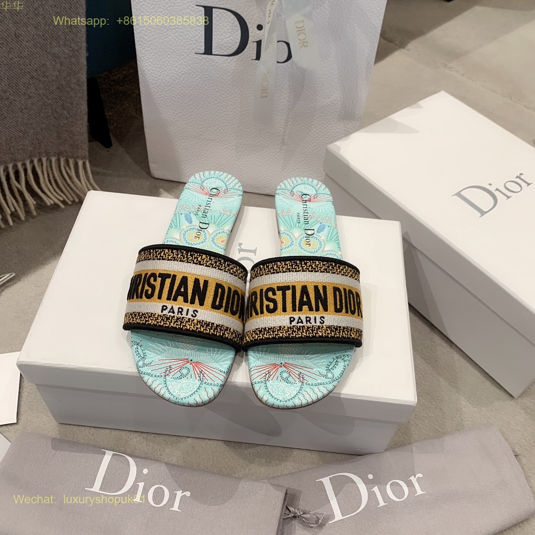 Christian Dior D-Way Slide Sandals Dway Women Shoes