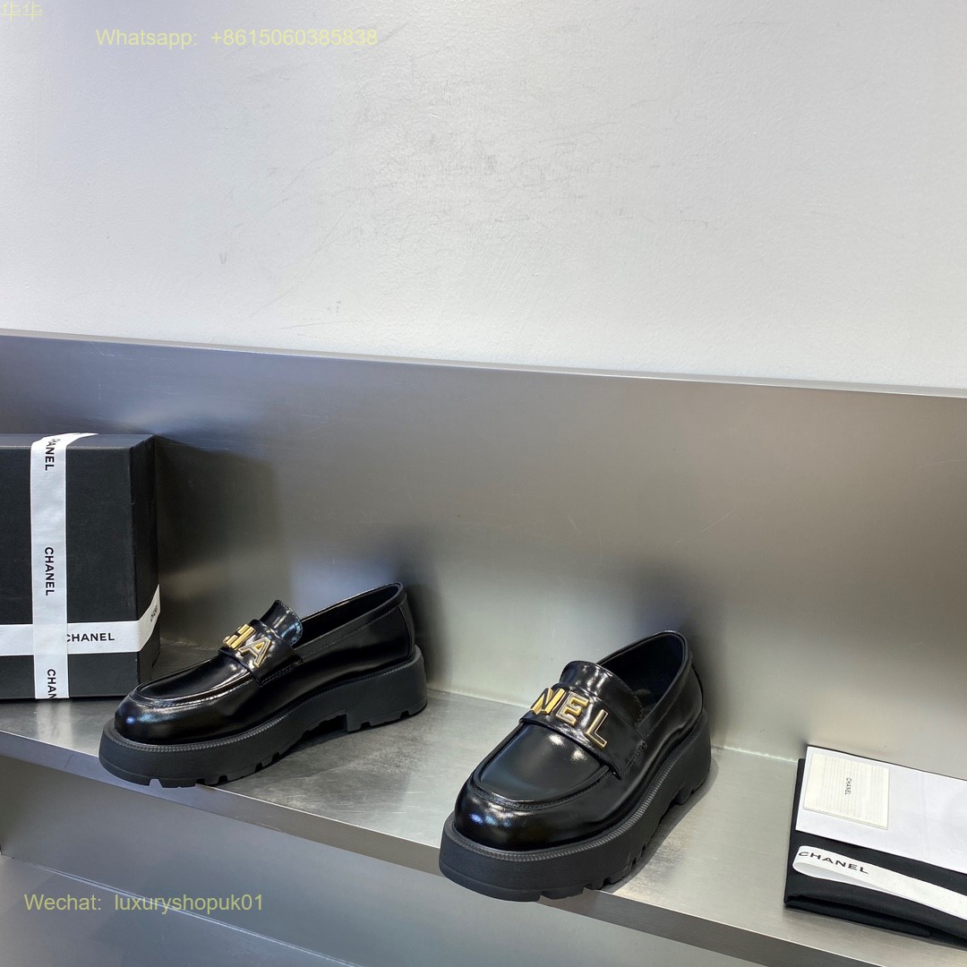 Chanel leather loafer flat Women Shoes
