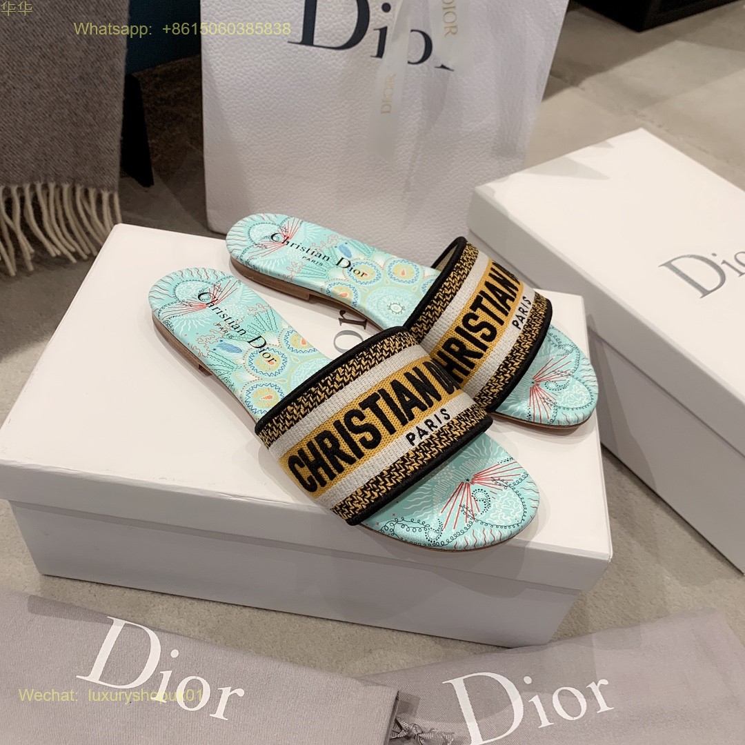 Christian Dior D-Way Slide Sandals Dway Women Shoes