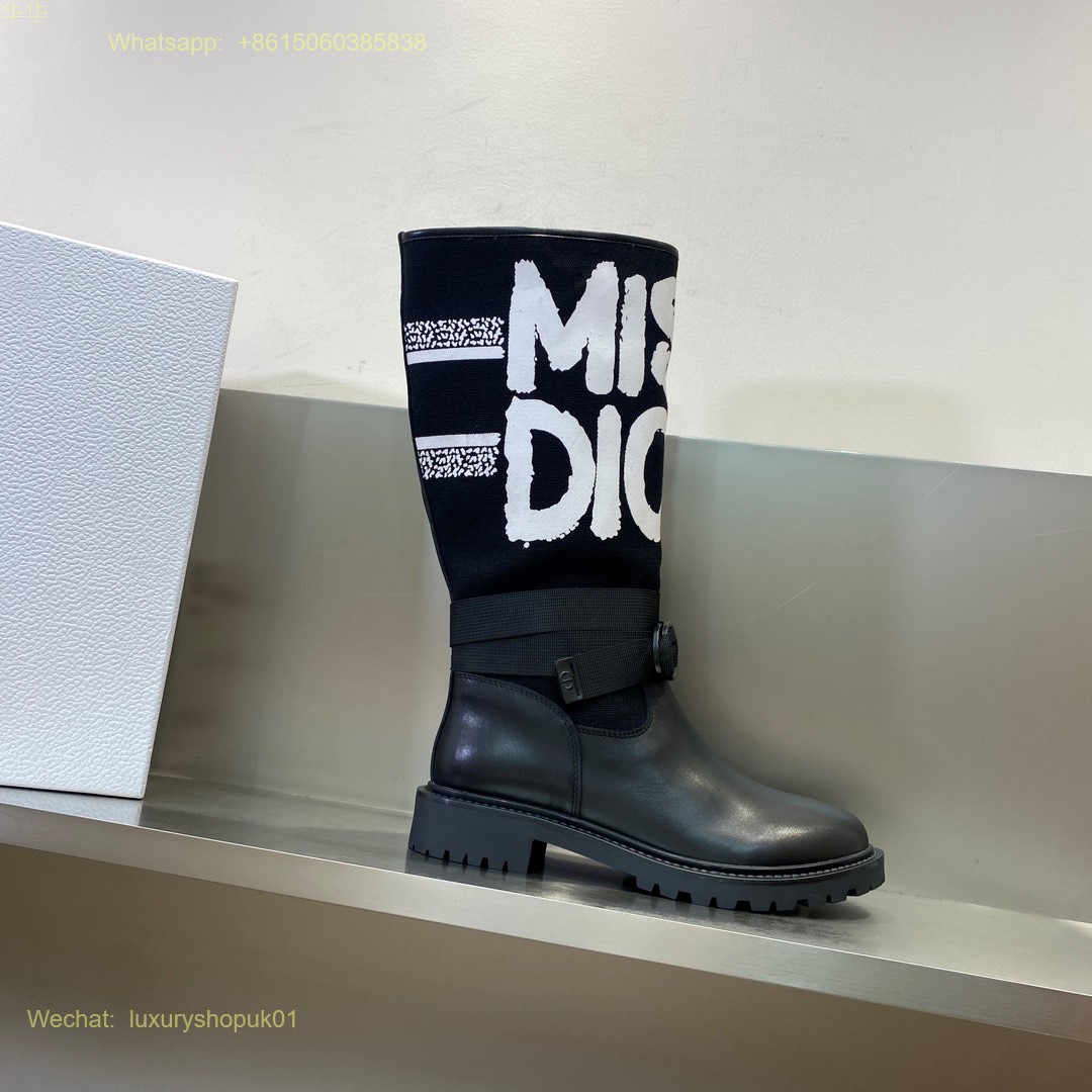 Christian Dior D-Major Round Toe Boots Women Shoes