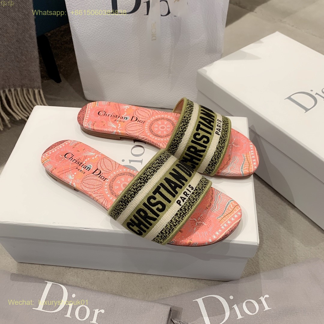 Christian Dior D-Way Slide Sandals Dway Women Shoes
