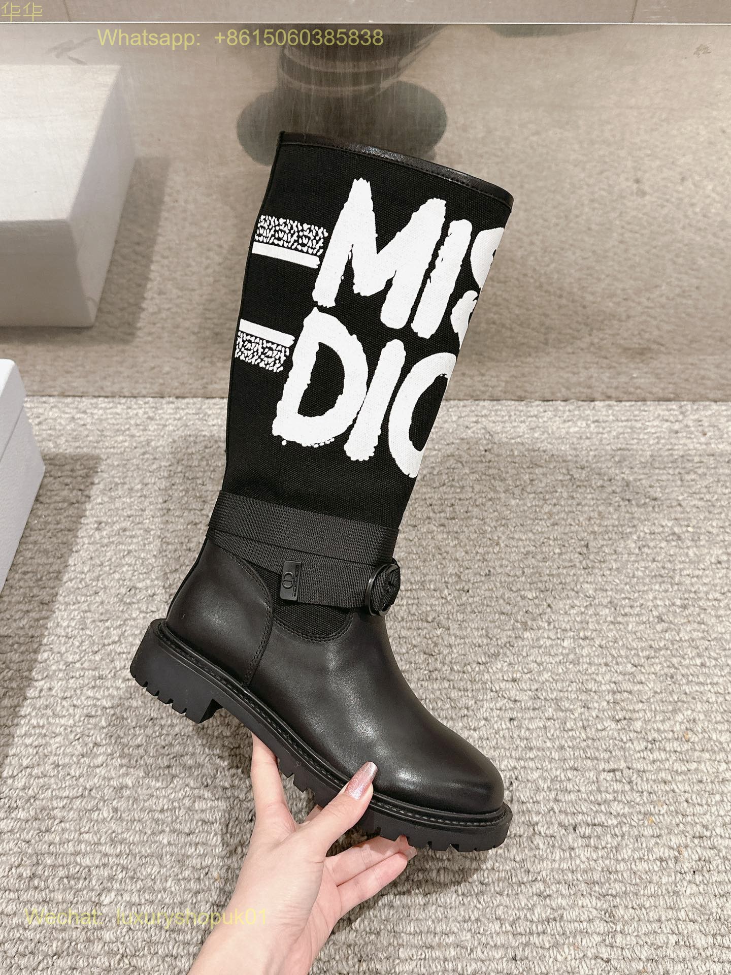 Christian Dior D-Major Miss dior graffiti print Boots Women Shoes