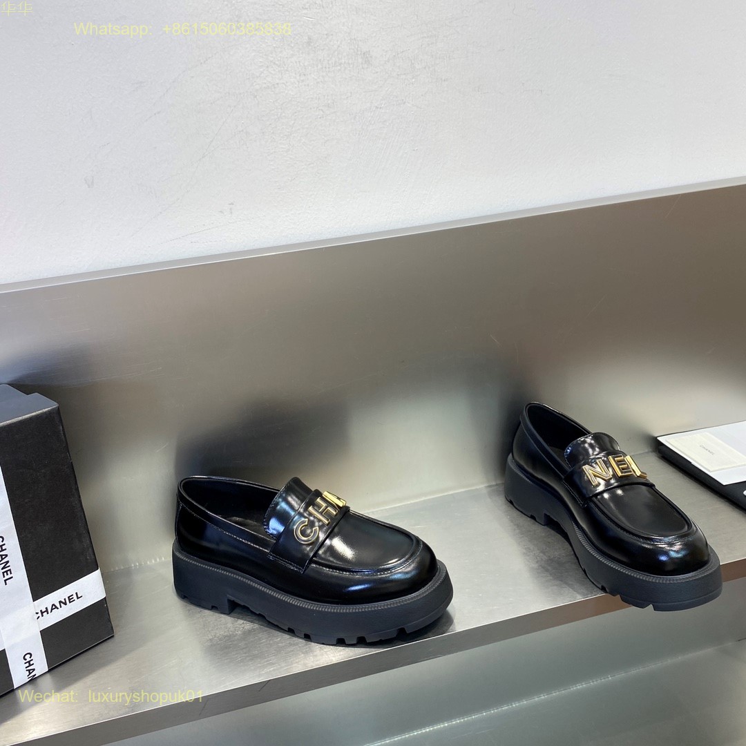 Chanel leather loafer flat Women Shoes