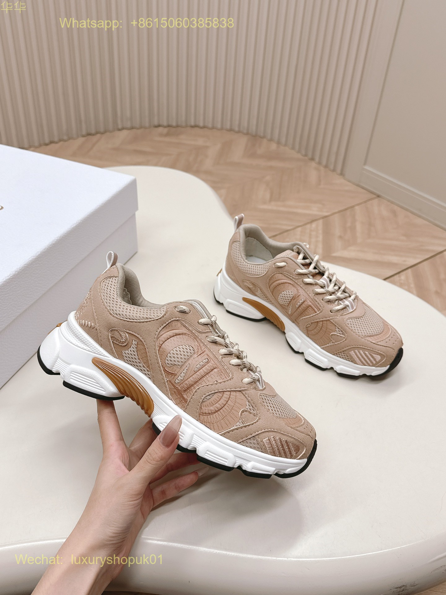 Dior Chrono Sneaker Mesh Suede Calfskin Women Shoes