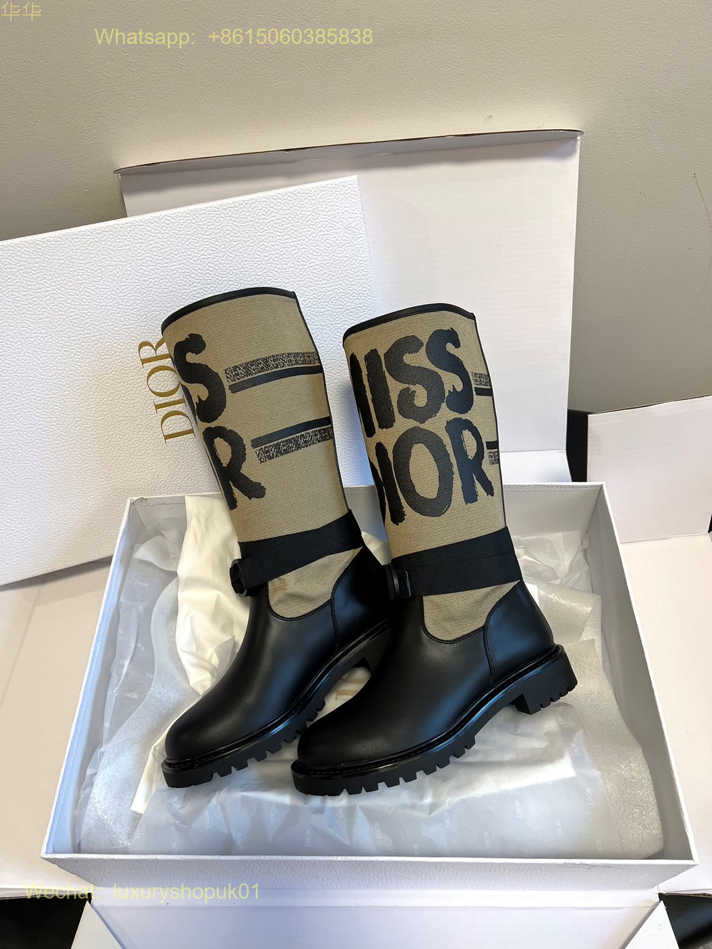 Christian Dior D-Major Miss dior graffiti print Boots Women Shoes