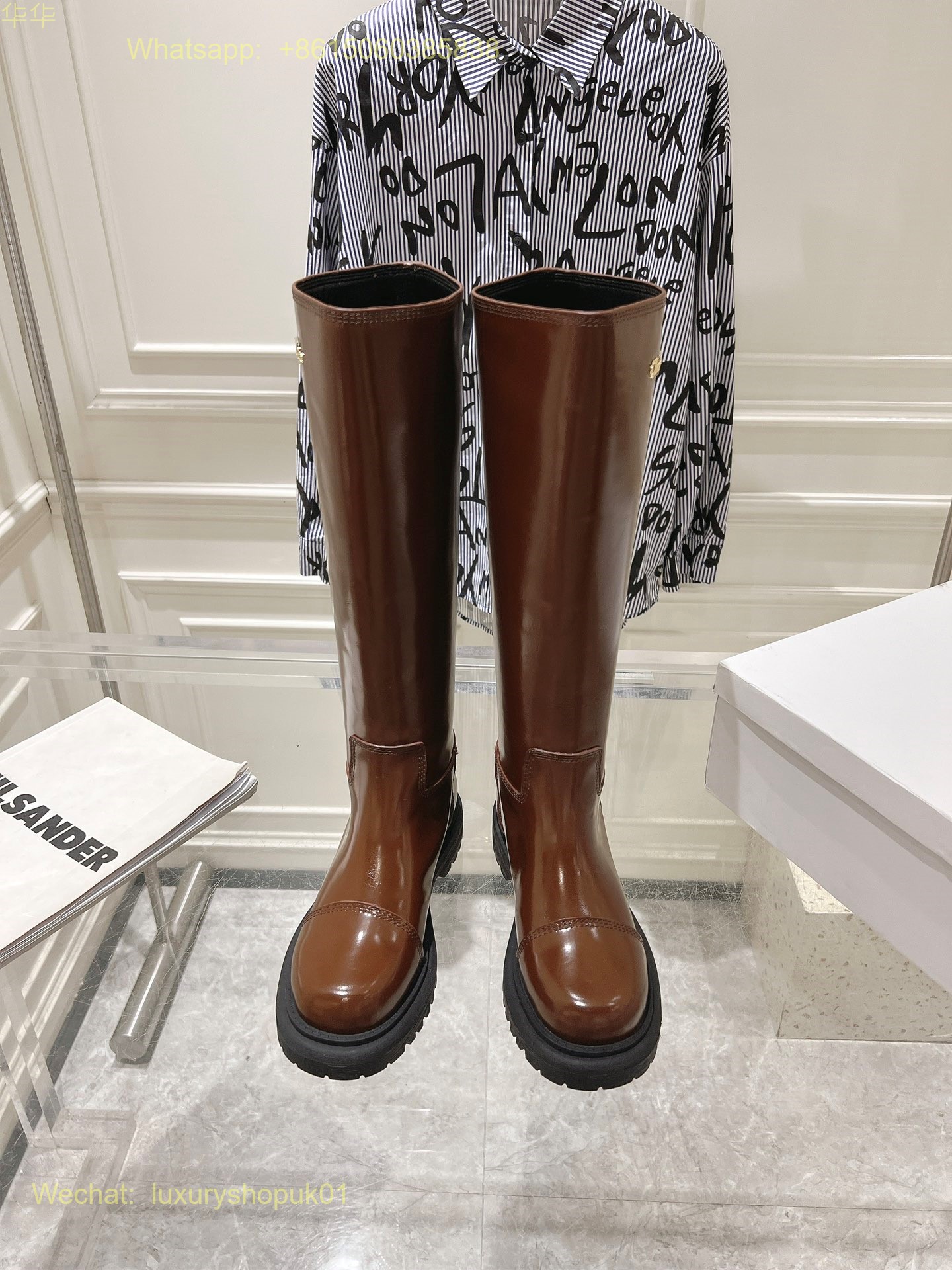 Christian Dior D-Town Knee high boot Women Shoes