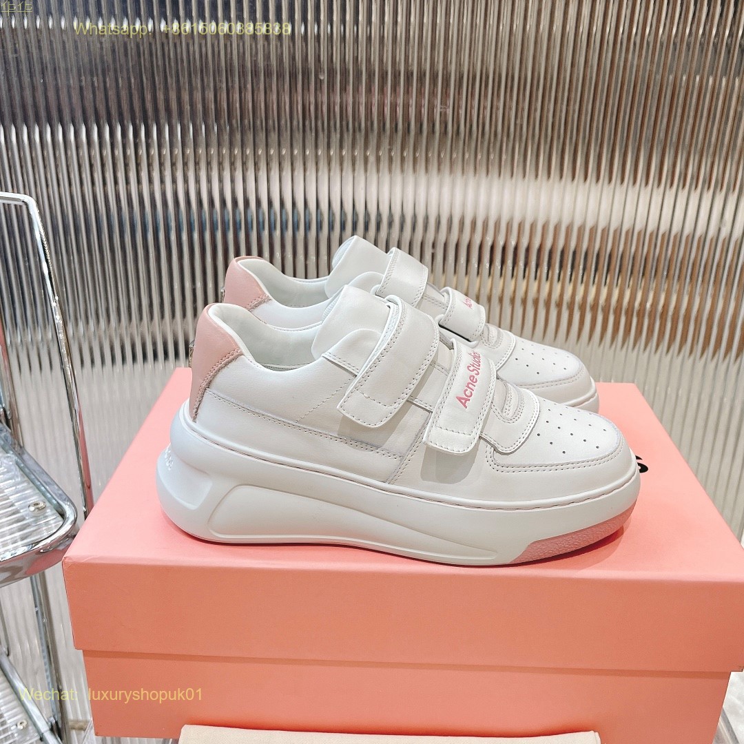 Acne Studios White Velcro Strap Sneakers Women Shoes