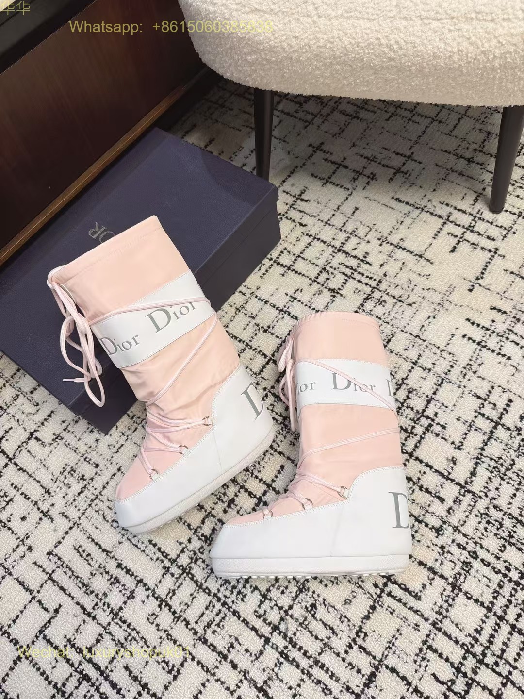 Christian Dior Fur shearling Snow Boots Women Shoes