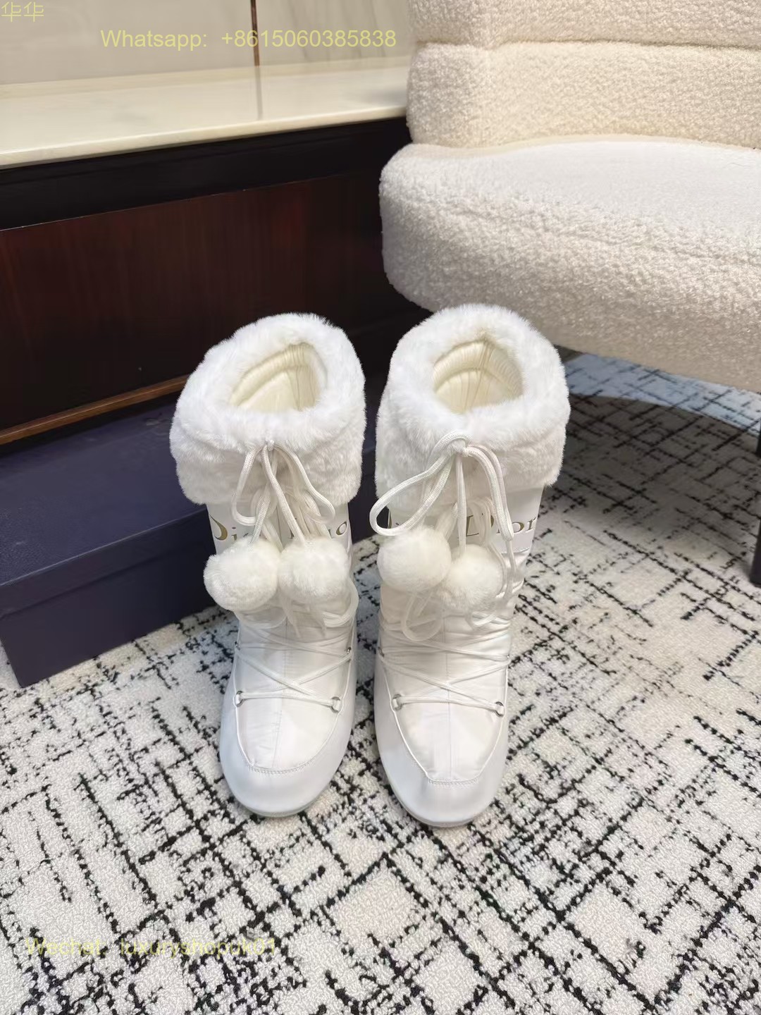 Christian Dior Fur shearling Snow Boots Women Shoes