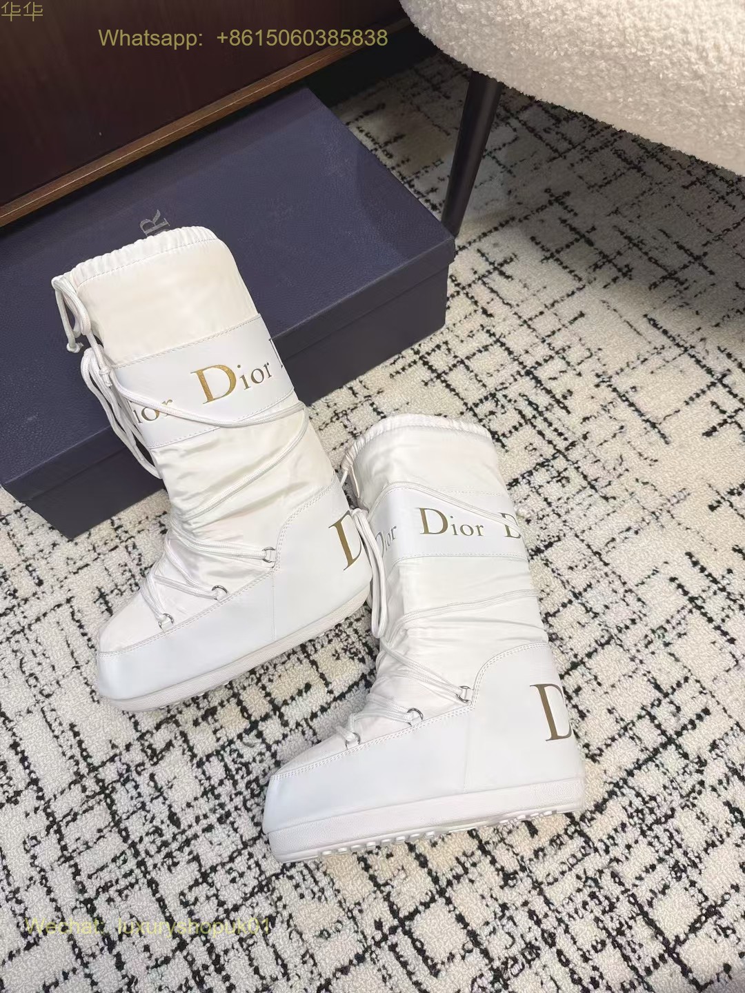 Christian Dior Fur shearling Snow Boots Women Shoes