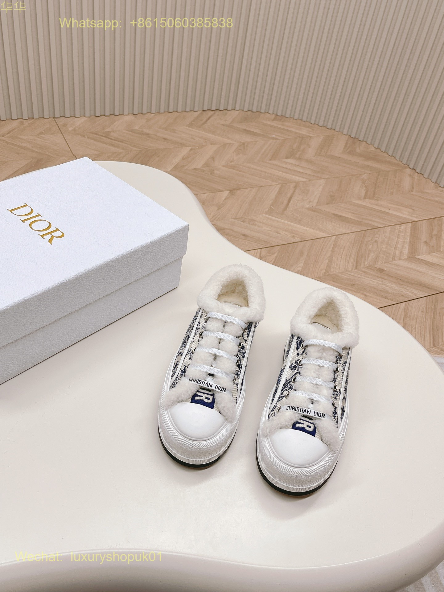 Dior Oblique Fur Shearling Walk'n'Dior Platform Sneaker D-Maior Women Shoes