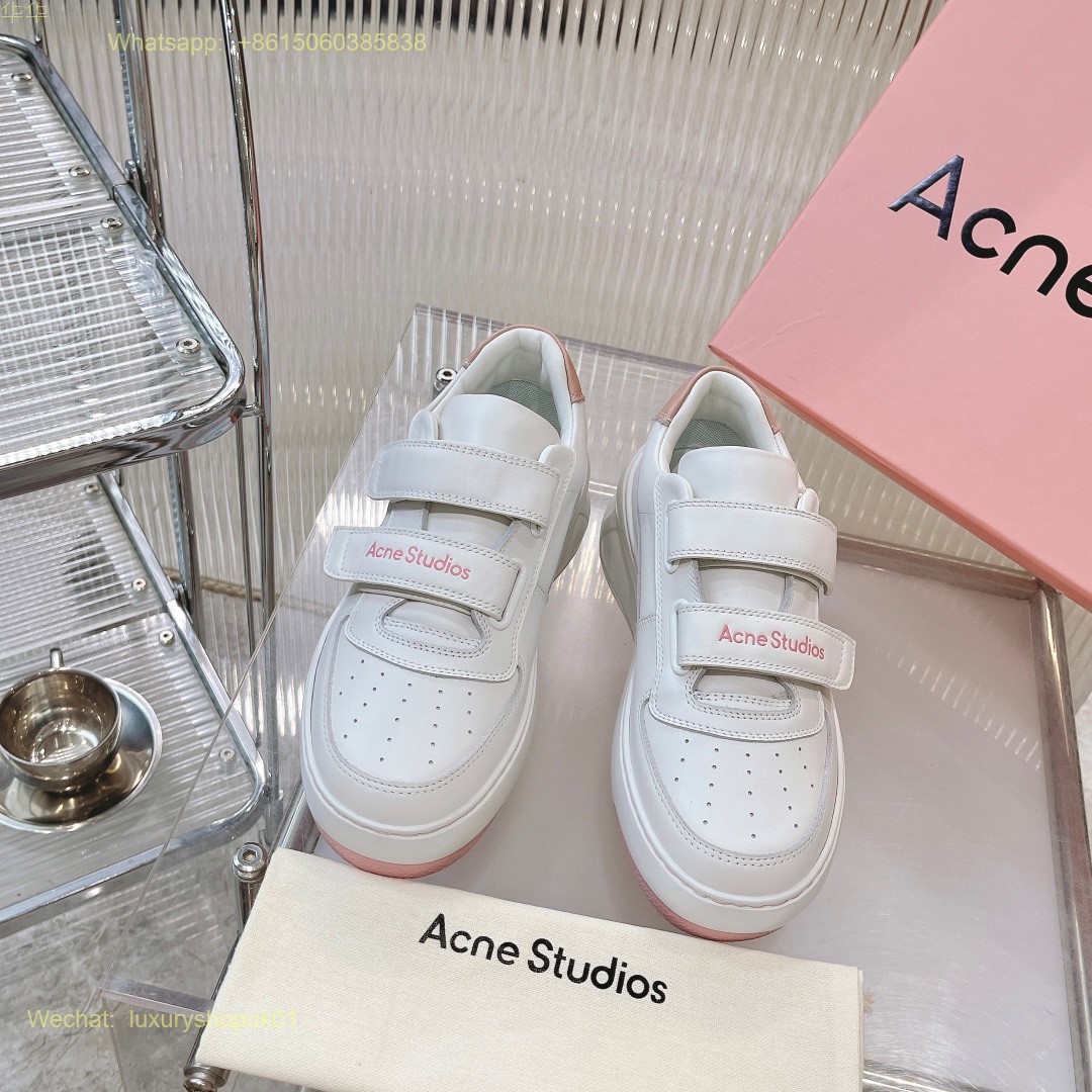 Acne Studios White Velcro Strap Sneakers Women Shoes