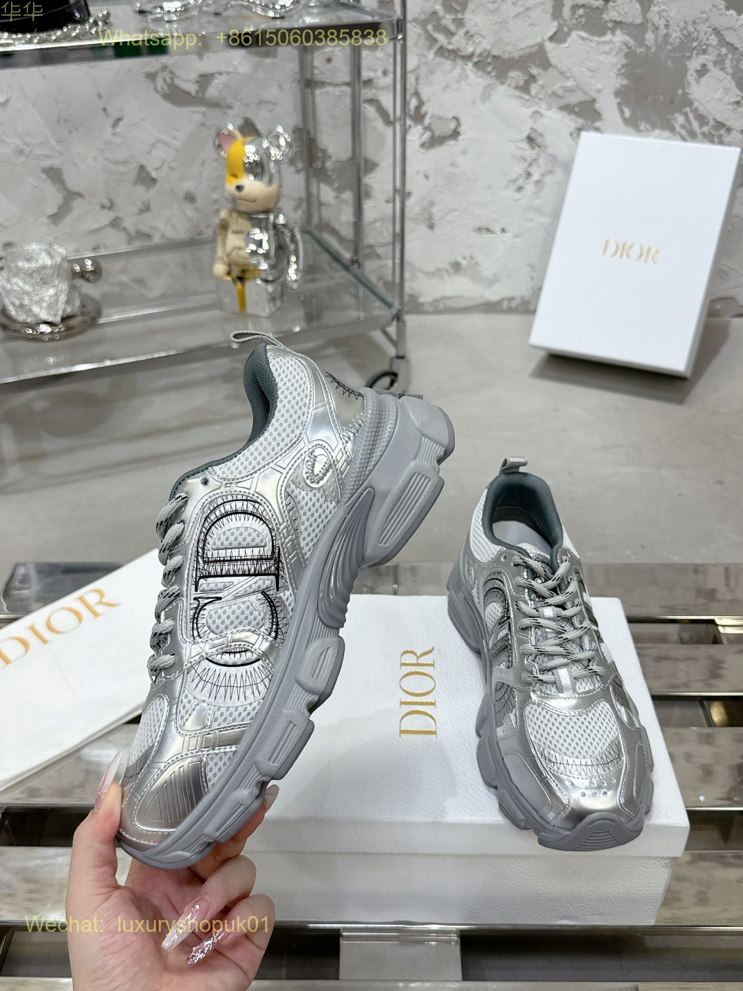 Dior Chrono Sneaker Mesh Suede Calfskin Women Shoes