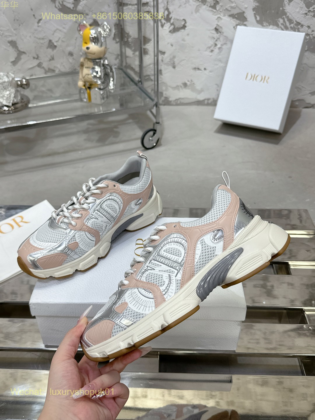 Dior Chrono Sneaker Mesh Suede Calfskin Women Shoes