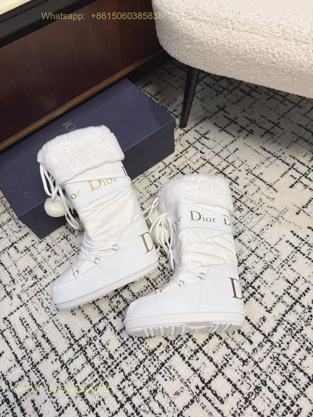 Christian Dior Fur shearling Snow Boots Women Shoes