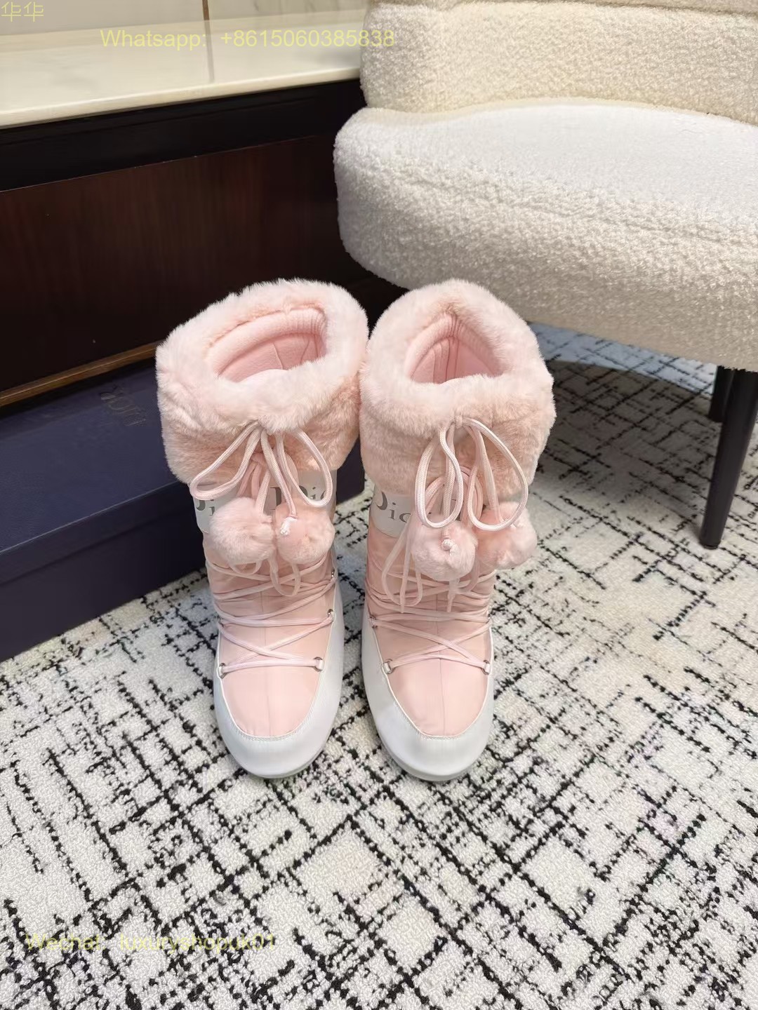 Christian Dior Fur shearling Snow Boots Women Shoes