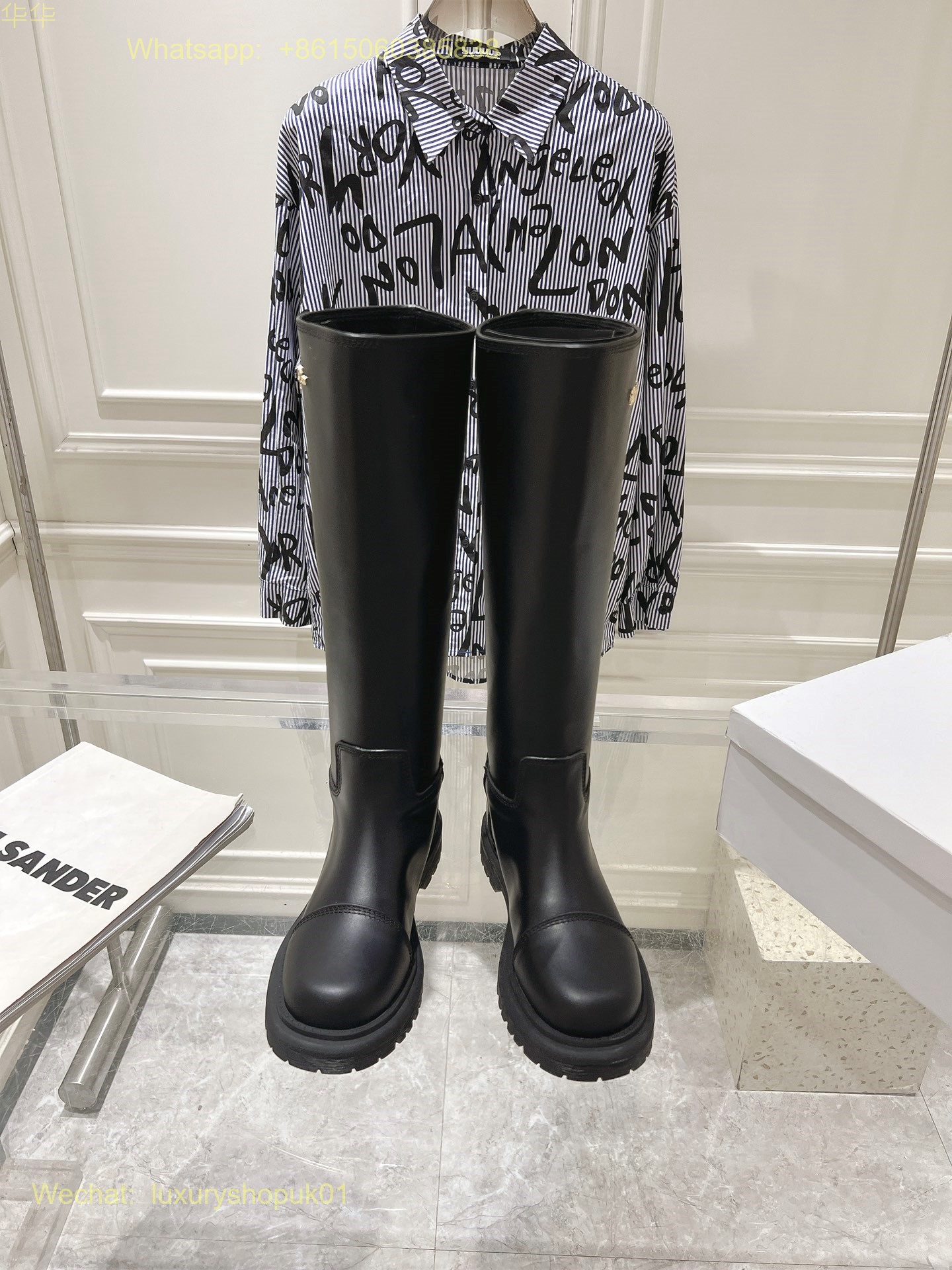 Christian Dior D-Town Knee high boot Women Shoes