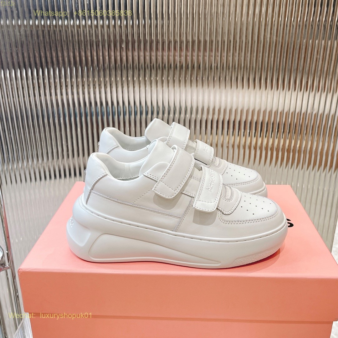 Acne Studios White Velcro Strap Sneakers Women Shoes