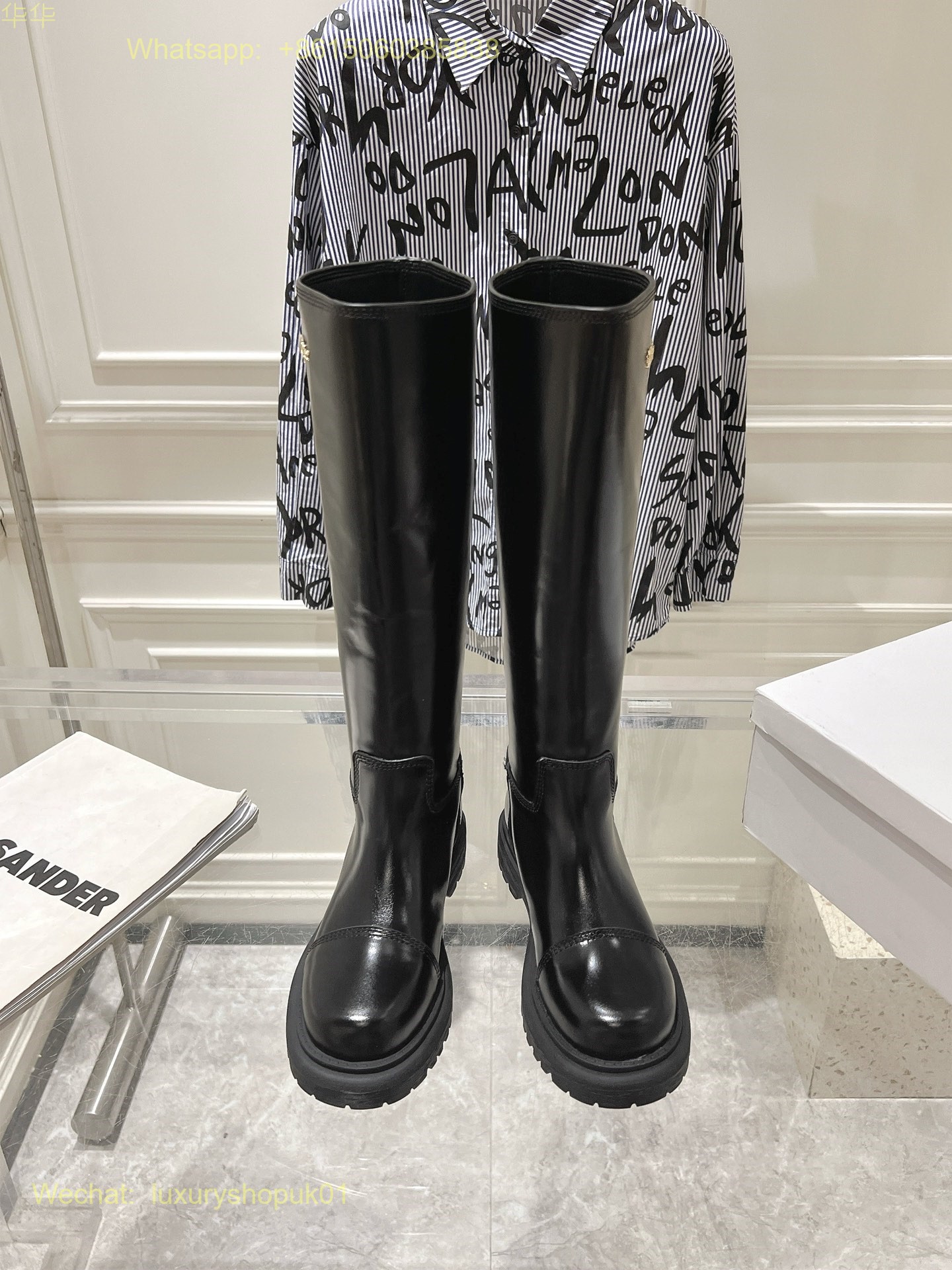 Christian Dior D-Town Knee high boot Women Shoes
