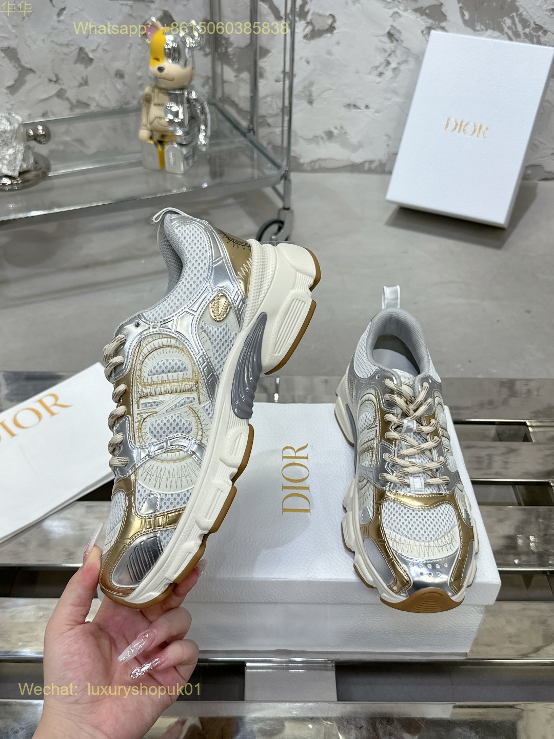 Dior Chrono Sneaker Mesh Suede Calfskin Women Shoes