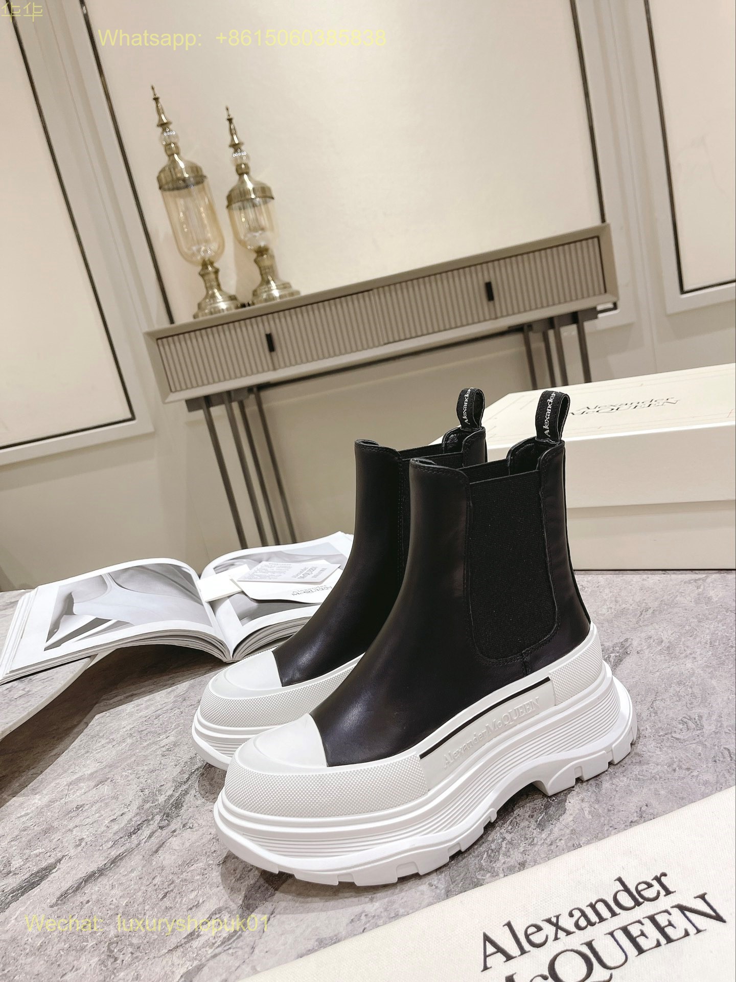 Alexander McQueen Tread Slick Ankle Boots Mens Women Shoes