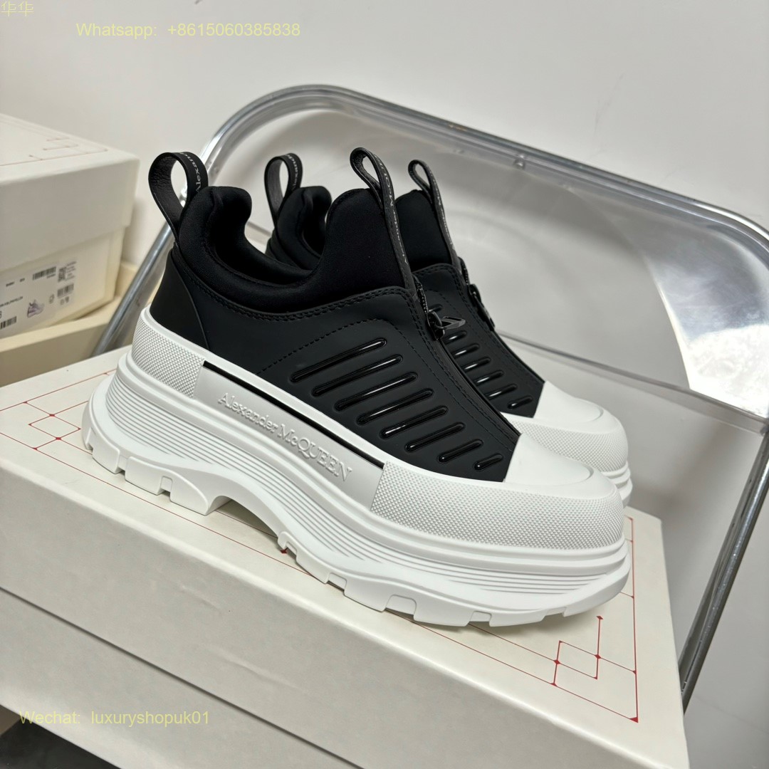 Alexander McQueen Lace-Up Chunky Sneakers Mens Women Sports Shoes