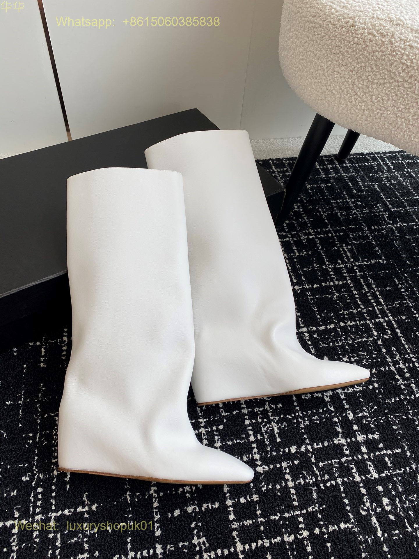 JIL SANDER Wedges Leather boots pointed toe Women Shoes