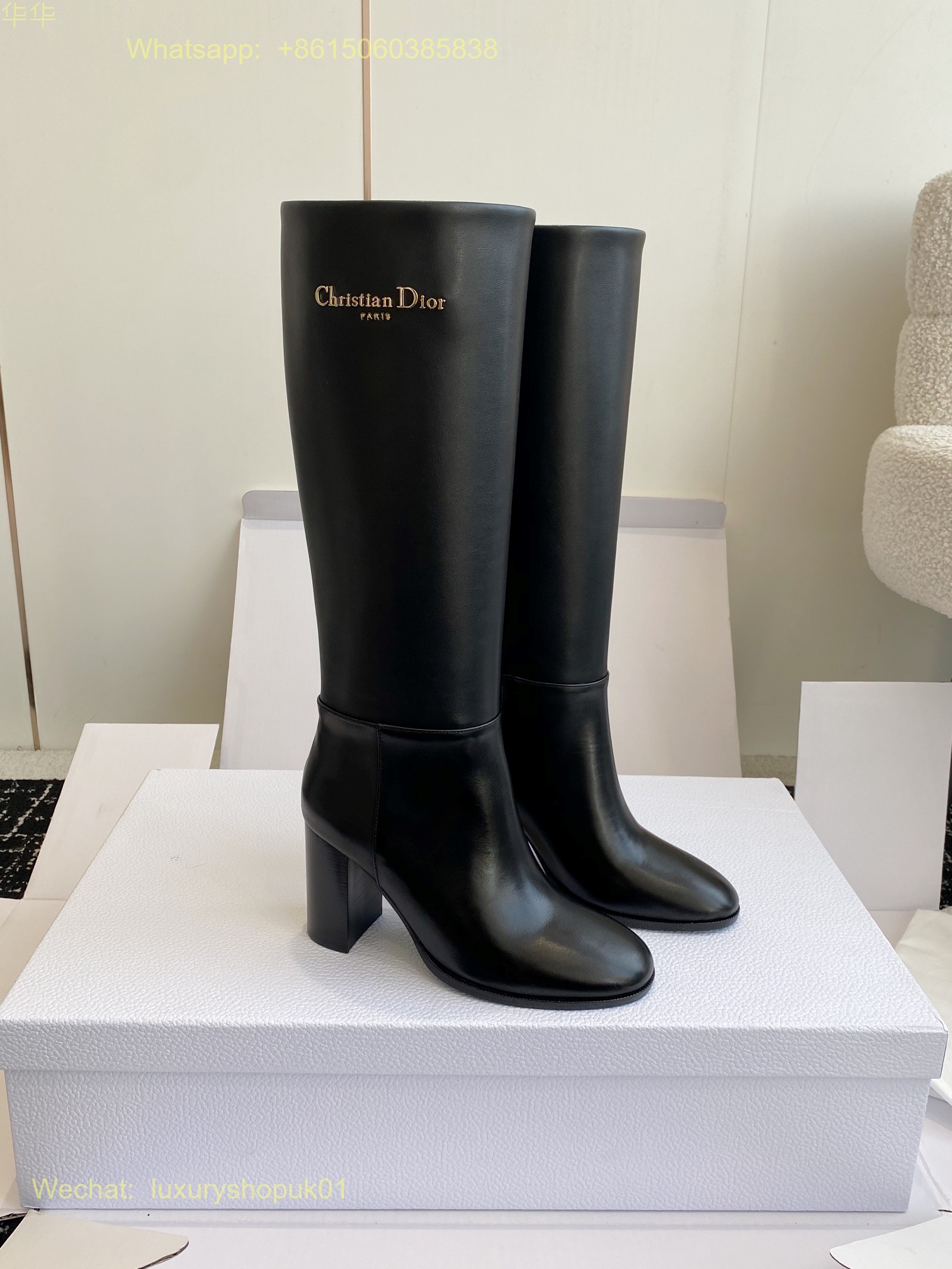 Christian Dior D-Town Knee high boot Women Shoes