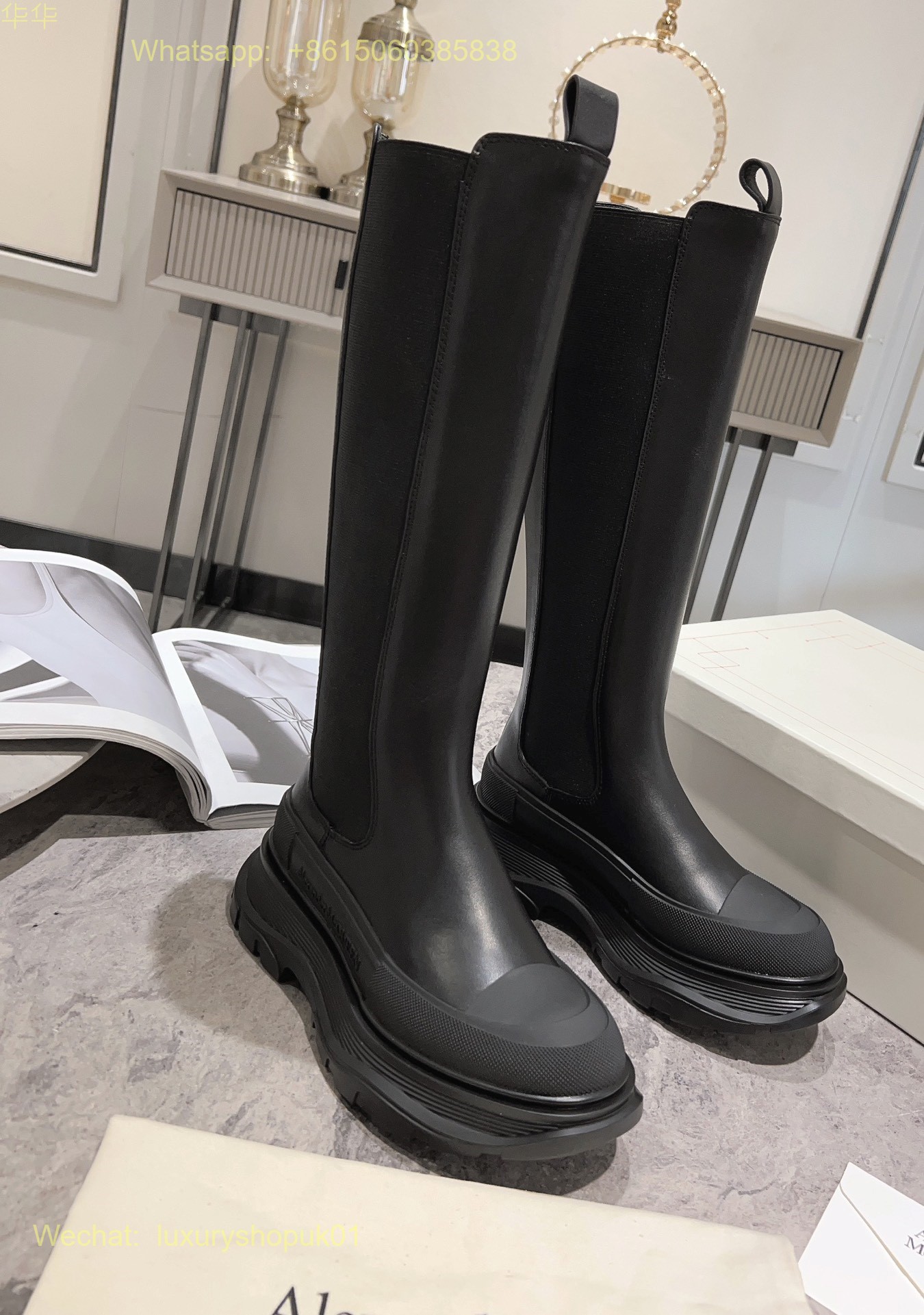 Alexander McQueen Tread Slick Boots Women Shoes