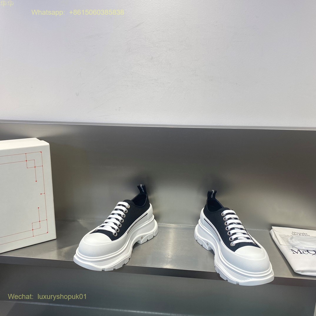 Alexander McQueen Lace-Up Chunky Sneakers White Mens Women Shoes