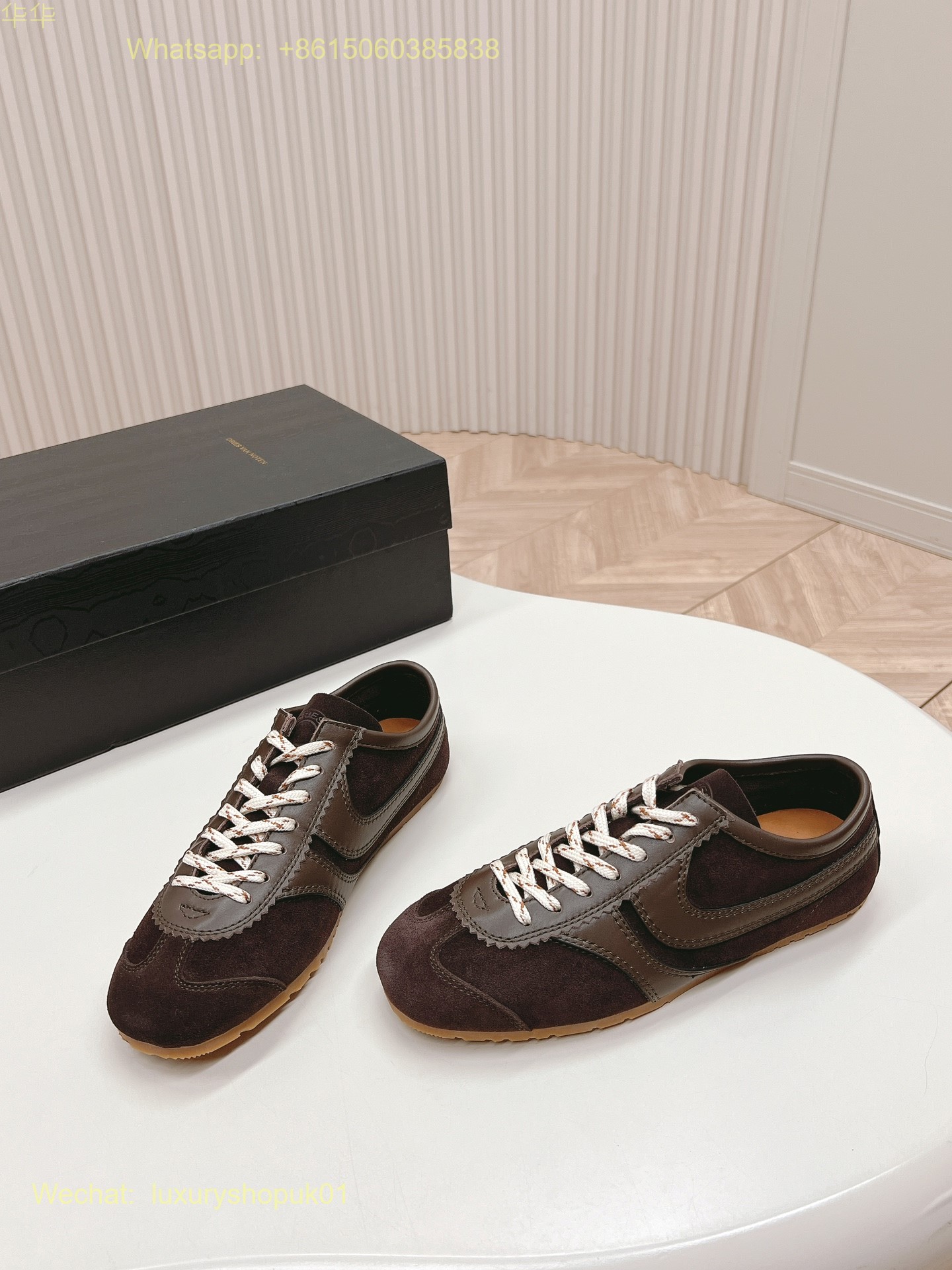 DRIES VAN NOTEN Leather and suede sneakers Women Mens Shoes