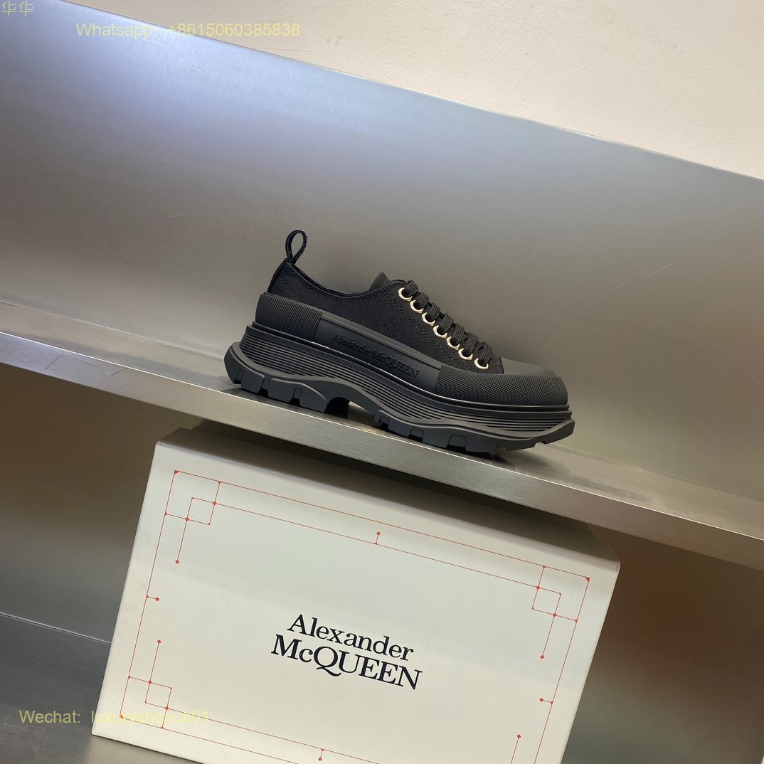 Alexander McQueen Lace-Up Chunky Sneakers White Mens Women Shoes